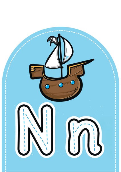 Alfabeto Ilustrado para Decoração - Letra N