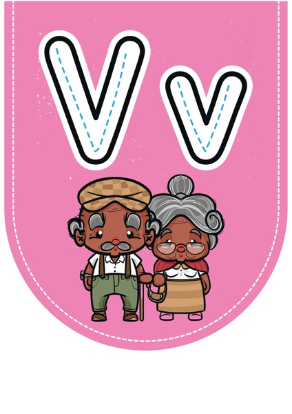 Alfabeto Ilustrado para Decoração - Letra V v.2
