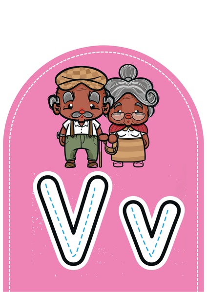 Alfabeto Ilustrado para Decoração - Letra V