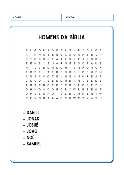 Caça-palavras - Homens da Bíblia v.2
