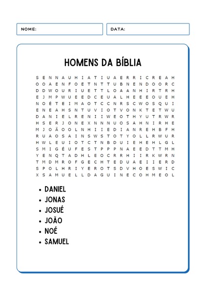 Caça-palavras - Homens da Bíblia v.3