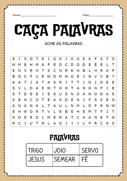 Caça-palavras - Trigo e Joio