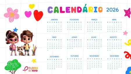Calendário 2026 - Turma do Reino