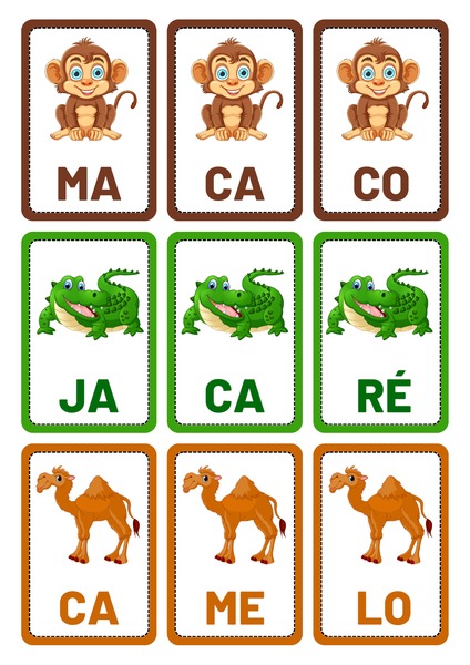 Cards das Sílabas - Animais v.2