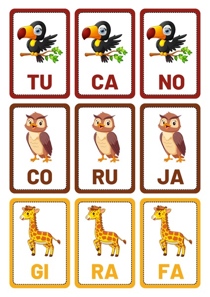 Cards das Sílabas - Animais