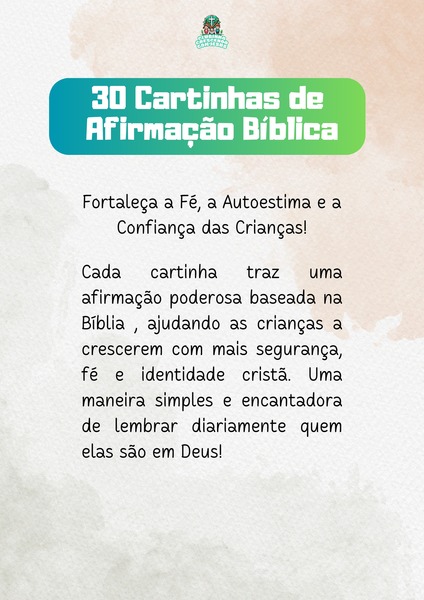 Cartinhas de Afirmação Bíblica