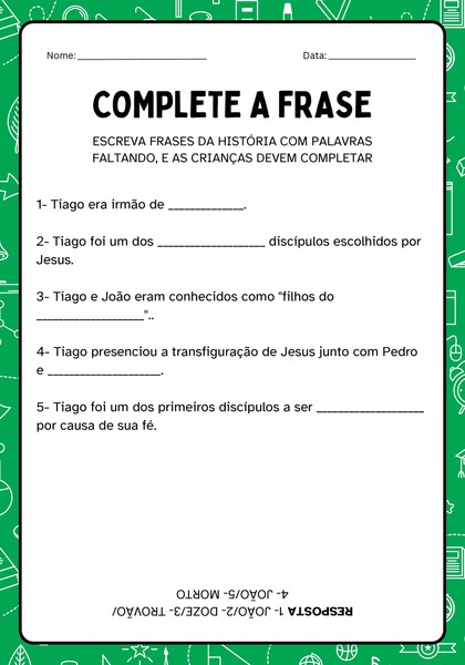 Complete a Frase - Tiago