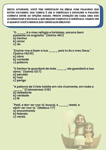 Complete os Versículos v.2