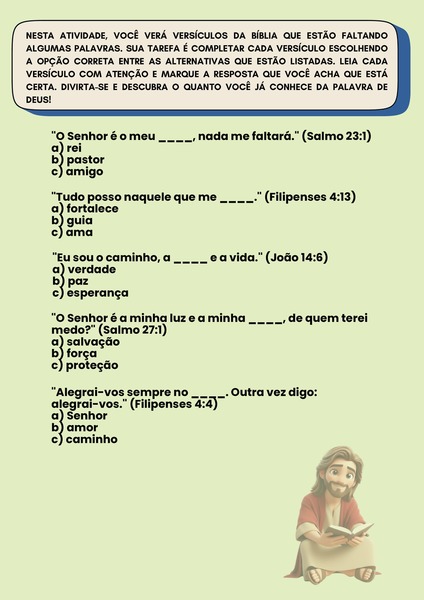 Complete os Versículos v.3