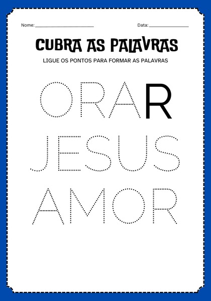 Cubra as Palavras - Orar, Jesus, Amor