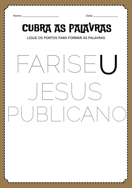 Cubra as Palavras - Parábola do Fariseu e o Publicano