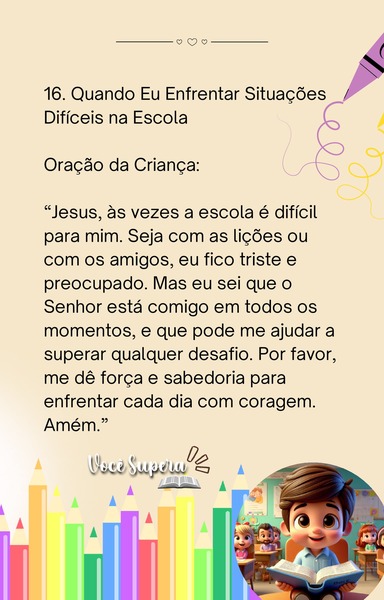Desafio 16 - Quando Eu Enfrentar Situações Difíceis na Escola