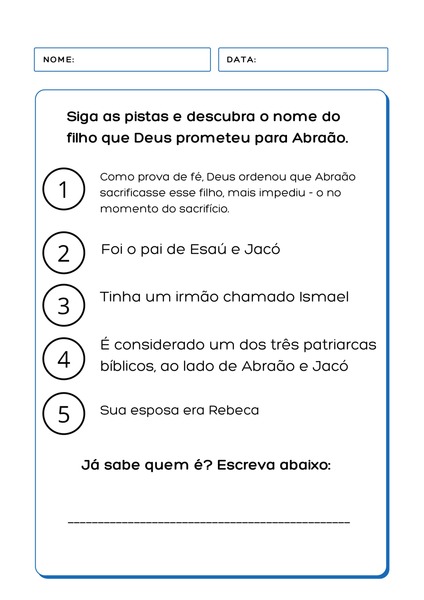Descubra o Nome do Filho de Abraão