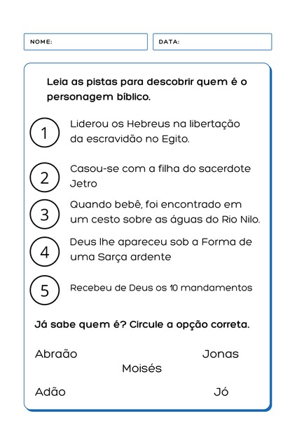 Descubra quem é o Personagem Bíblico