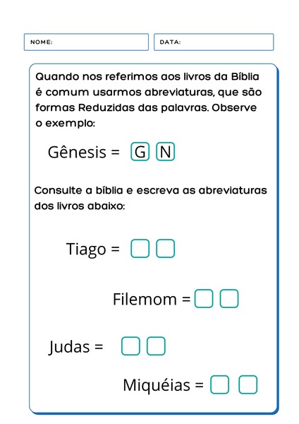 Escreva as Abreviaturas dos Livros v.2