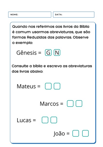 Escreva as Abreviaturas dos Livros v.3