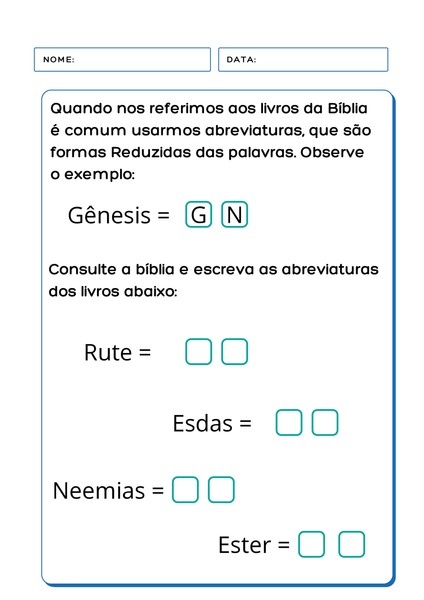 Escreva as Abreviaturas dos Livros v.5