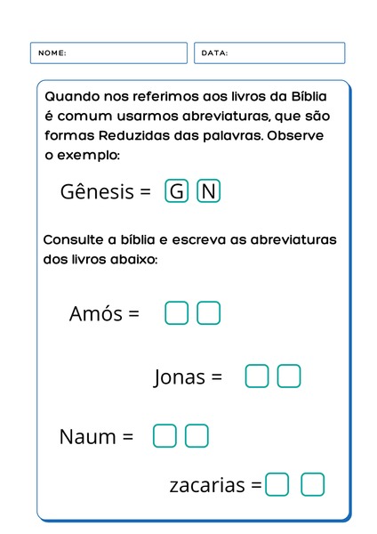 Escreva as Abreviaturas dos Livros v.8