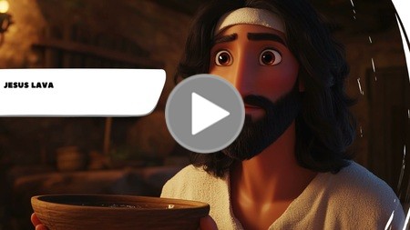 Jesus Lava os Pés dos Discípulos - Um Exemplo de Serviço v.2