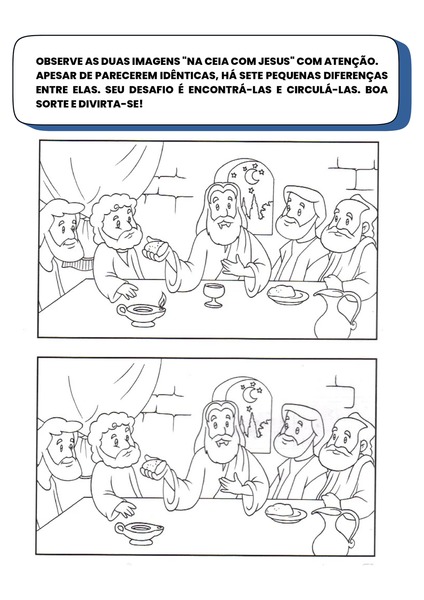 Jogo dos 7 Erros - Na Ceia com Jesus