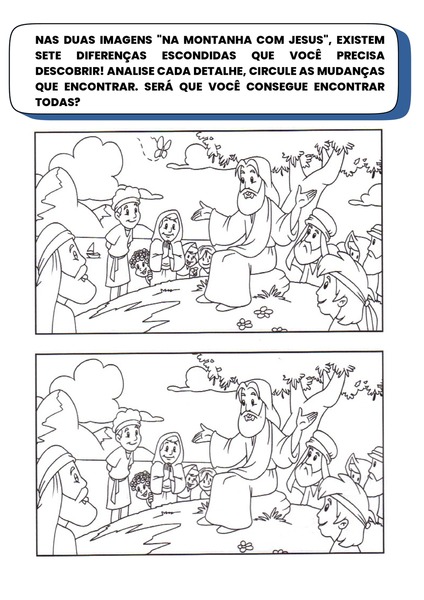 Jogo dos 7 Erros - Na Montanha com Jesus