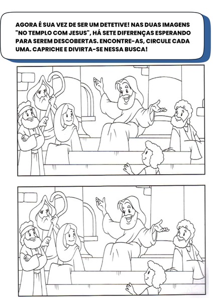 Jogo dos 7 Erros - No Templo com Jesus