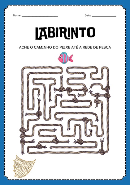 Labirinto - Leve o Peixe até a Rede de Pesca