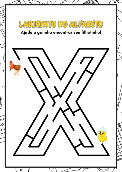 Labirinto do Alfabeto - Letra X
