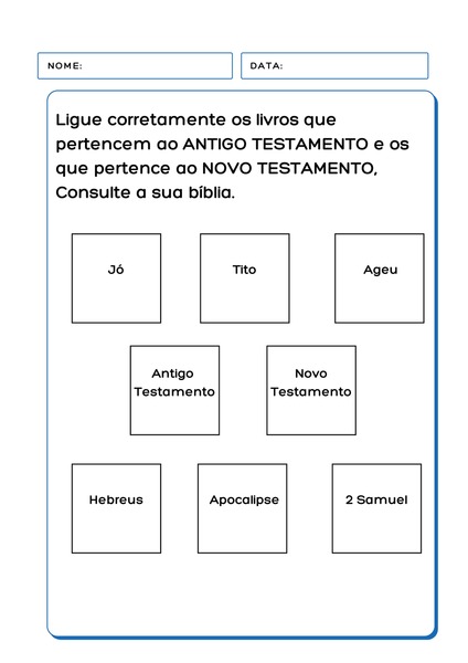 Ligue os Livros ao Antigo ou Novo Testamento v.4