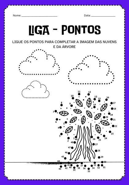 Ligue os Pontos - Nuvens e Árvores