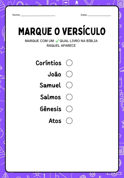 Marque o Versículo - Raquel