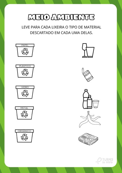 Meio Ambiente - Leve os Materiais para a Lixeira