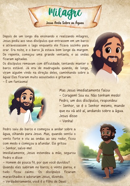 Milagre - Jesus Anda Sobre as Águas