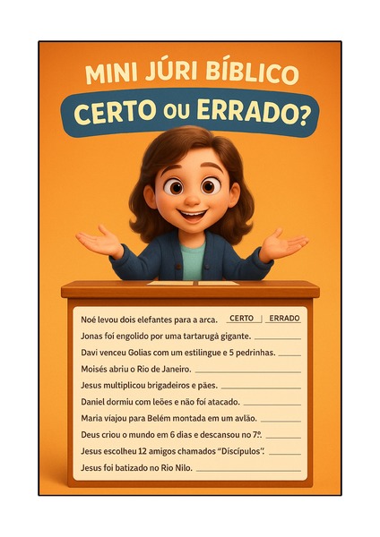Mini Júri Bíblico - Certo ou Errado