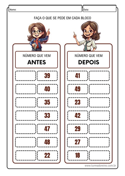 Números Antes e Depois
