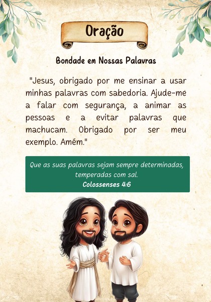Oração - Bondade em Nossas Palavras