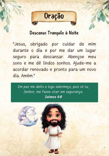 Oração - Descanso Tranquilo à Noite