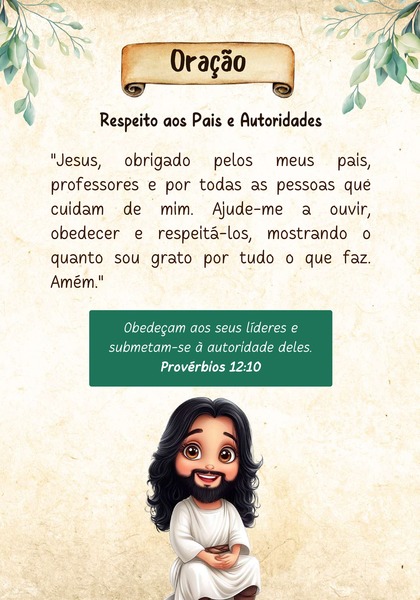 Oração - Respeito aos Pais e Autoridades