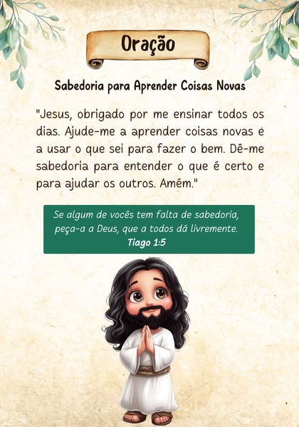 Oração - Sabedoria para Aprender Coisas Novas
