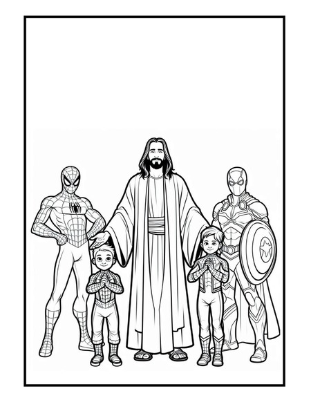 Para Colorir - Jesus, Meu Super-herói
