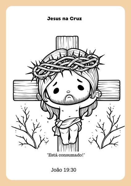 Para Colorir - Jesus na Cruz