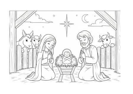 Para Colorir - Presépio v.4