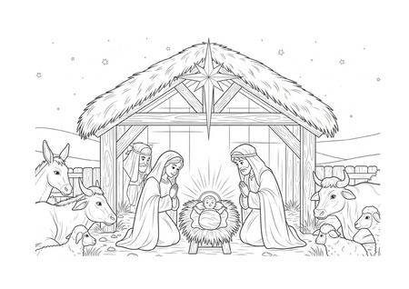 Para Colorir - Presépio v.5