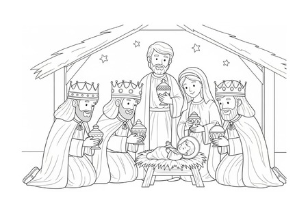 Para Colorir - Presépio