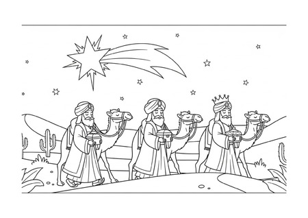 Para Colorir - Reis Magos do Oriente