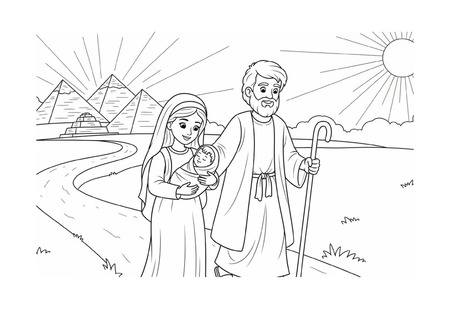 Para Colorir - Viagem de José e Maria