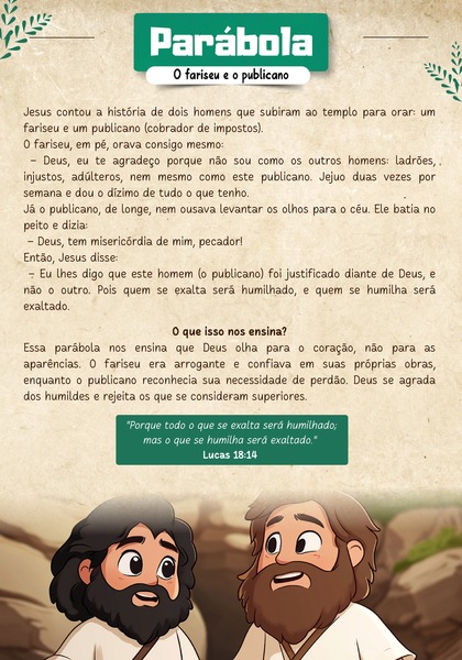 Parábola - O Fariseu e o Publicano