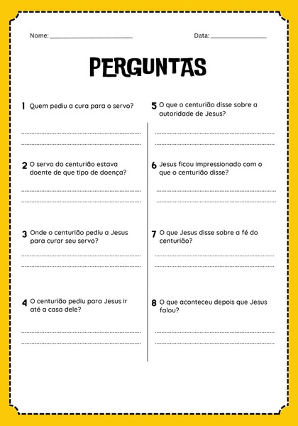 Perguntas - Curando o Servo do Centurião