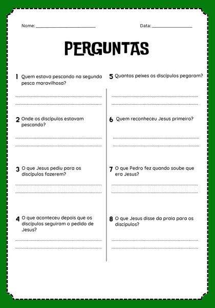 Perguntas - Milagre da Segunda Pesca Maravilhosa