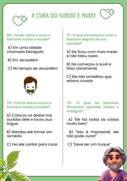 Quiz Bíblico - A Cura do Surdo e Mudo
